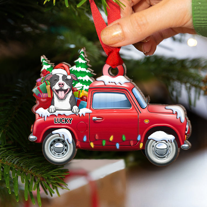 Loads Of Love - Dogs Merry Christmas - Personalized Wooden Ornament