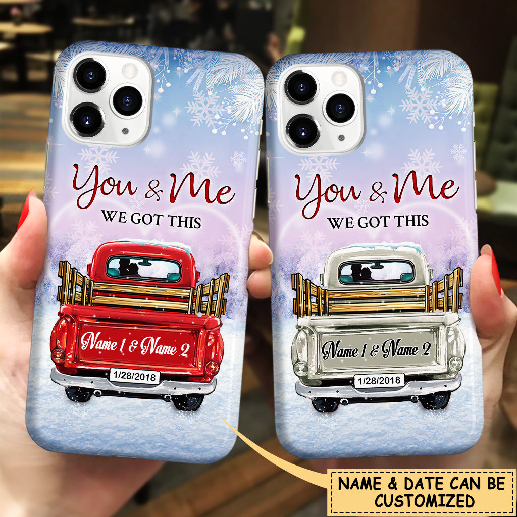 You And Me We Got This Christmas Truck Personalized Glass Phone Case