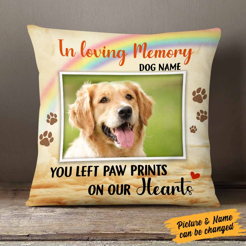 Personalized Memorial Pillowcase, Dog Memo Photo In Loving Memory