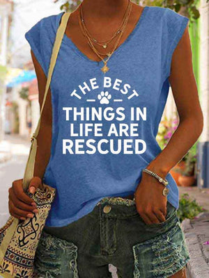 Women's The Best Things In Life Are Rescued Tank Top