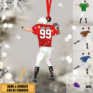 Back American Football Player - Personalized Christmas Acrylic Ornament