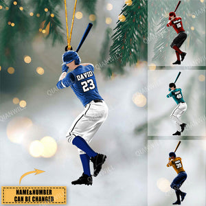 PERSONALIZED BASEBALL PLAYER CHRISTMAS ORNAMENT -GREAT GIFT IDEA FOR BASEBALL LOVERS