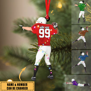 Back American Football Player - Personalized Christmas Acrylic Ornament