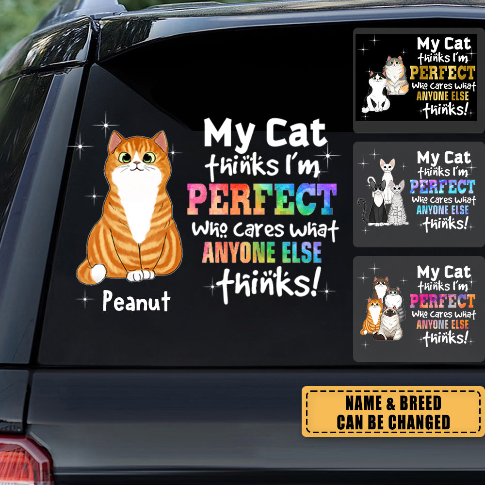My Cats Think I‘m Perfect Gift For Cat Mom Personalized Decal