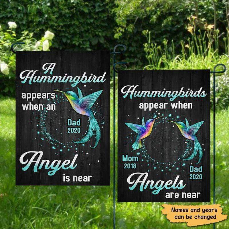Hummingbird Appears Memorial Personalized Garden Flag
