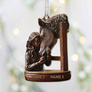 Horse And Girl - Personalized Acrylic Ornament