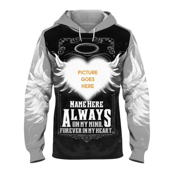 Personalized Memorial Hoodie Always On My Mind For Mom, Dad, Grandpa, Son, Daughter Custom Memorial Gift