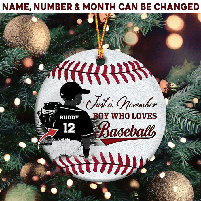 Just A Boy Who Loves Baseball Ornament, In Their Soul - Personalized Acrylic Ornament