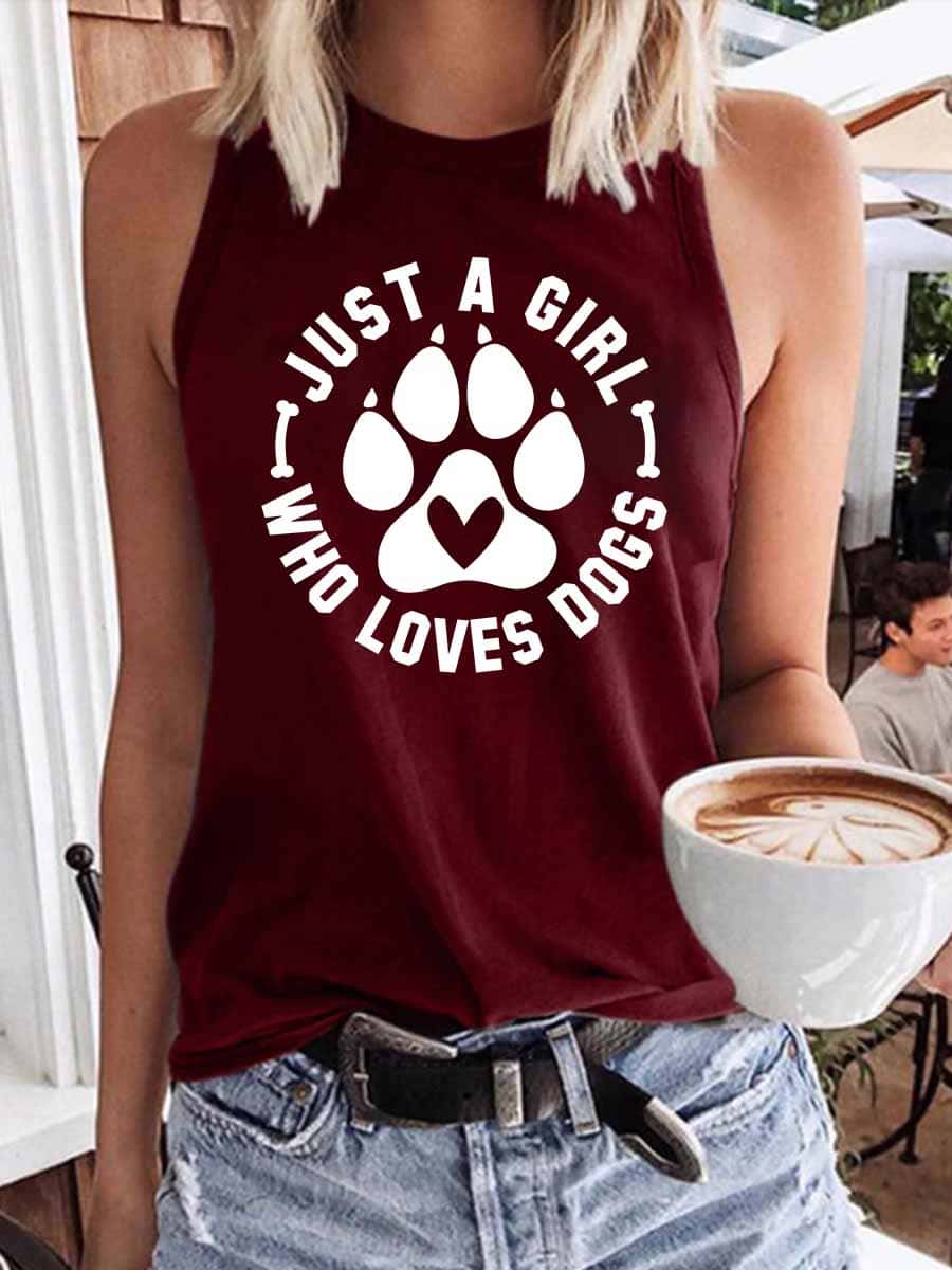 Women's Just A Girl Who Loves Dogs Tank Top