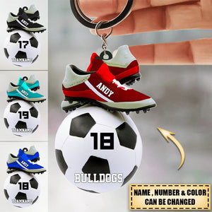 Personalized Soccer Shoes Acrylic Keychain-Great Gift Idea For Soccer Players & Soccer Lovers