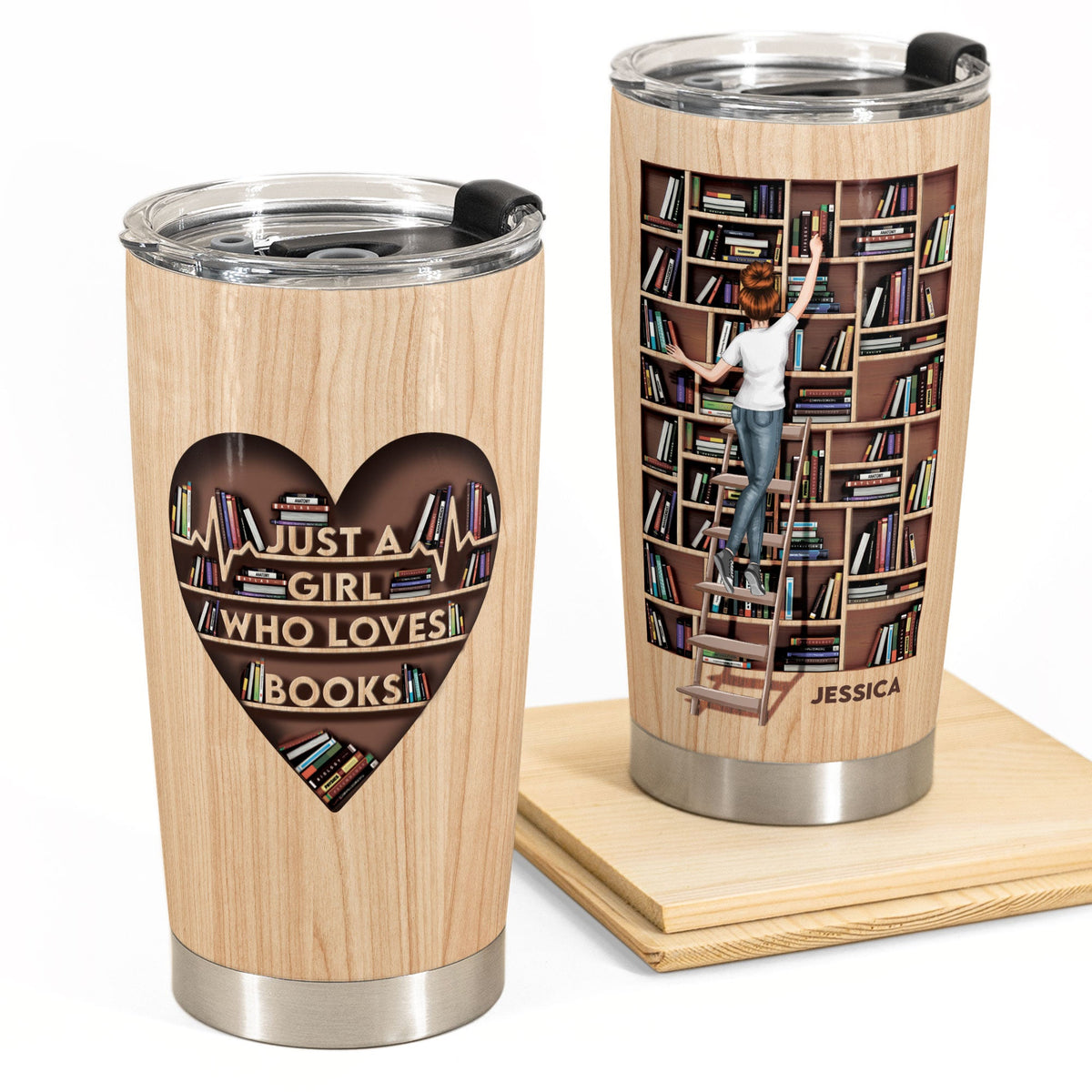 Just A Girl Who Loves Books - Personalized Tumbler Cup,Birthday Gift For Book Lover