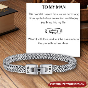 To My Man - Personalized Men's Engraved Bracelet
