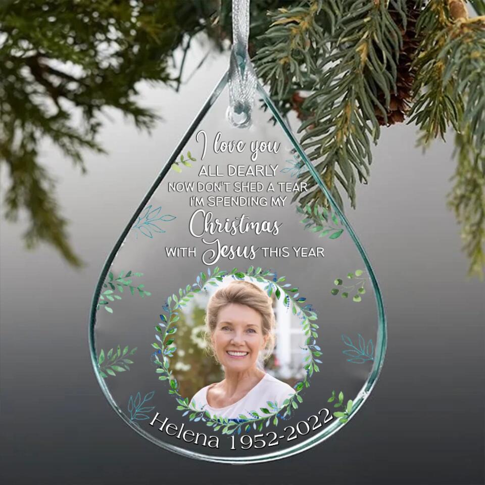 Custom Personalized Memorial Photo Acrylic Ornament - Memorial Gift Idea For Christmas - I Love You
