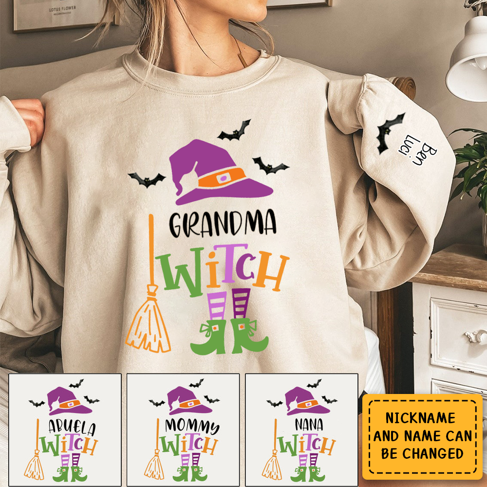 Grandma Witch Halloween Personalized 3D Sweatshirt