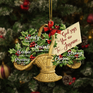 Vintage Christmas Poinsettia Flower God Says You Are Personalized Acrylic Ornament