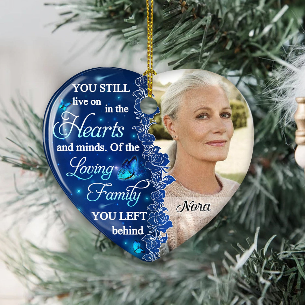 Hearts And Minds - Personalized Ceramic Christmas Ornament