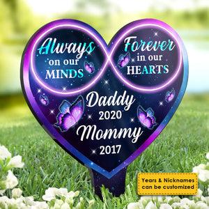 Always On Our Minds - Personalized Memorial Custom Acrylic Garden Stake