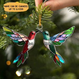 Family Members Christmas Hummingbird Together Personalized Acrylic Ornament