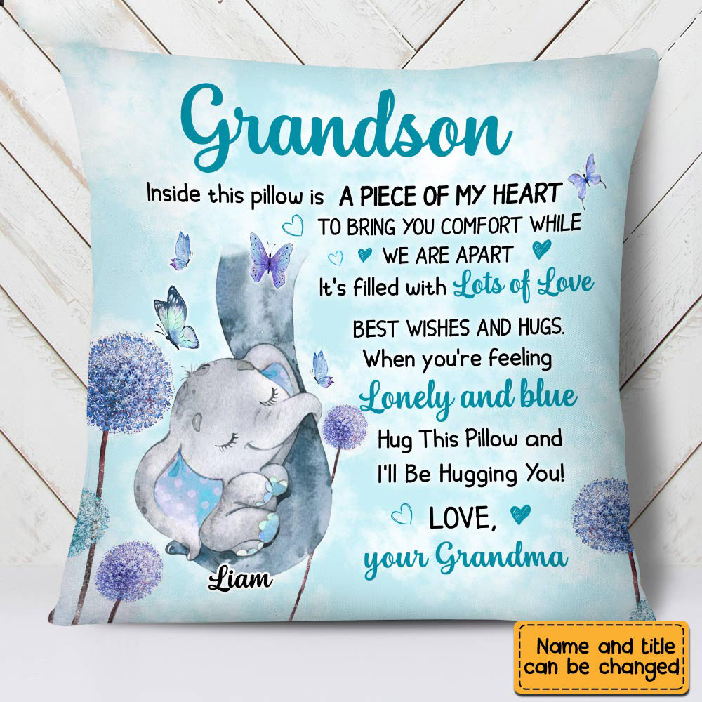 Personalized Grandson,Granddaughter Elephant Pillowcase
