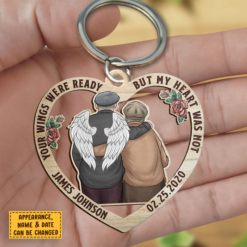 Always On My Mind, Forever In My Heart Old Couple Personalized Memorial Keychain