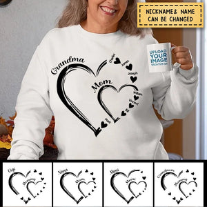 Personalized Mom Grandma And Grandkids Hearts Gift For Grnadma Sweatshirt
