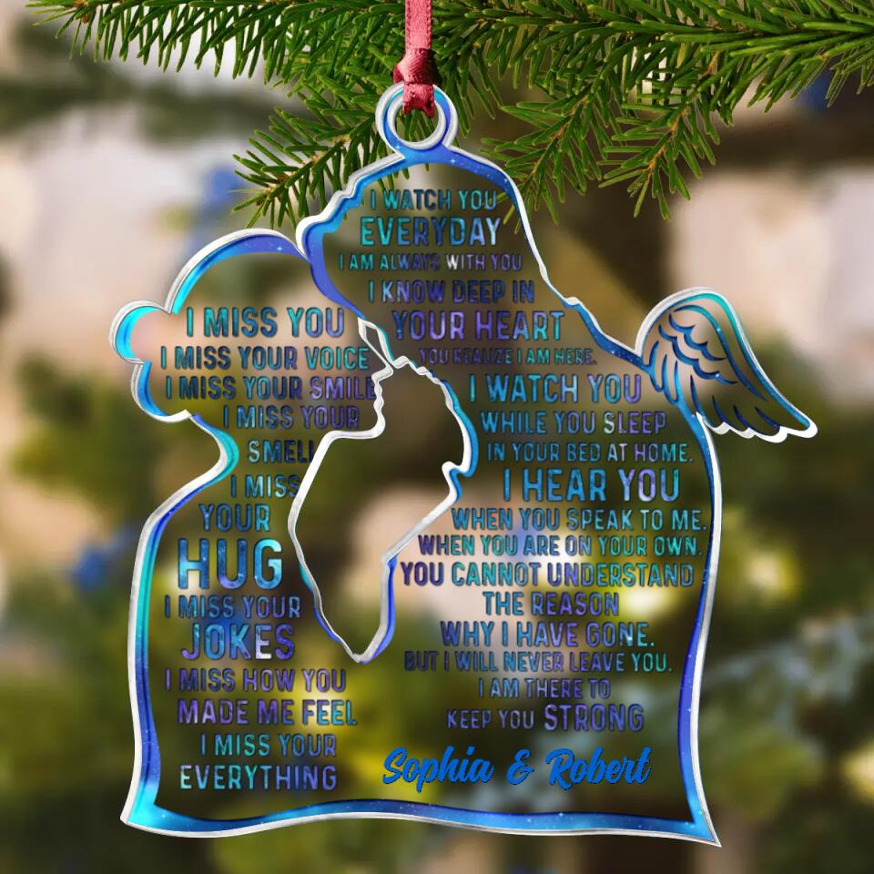 Custom Personalized Couple Acrylic Ornament - Memorial Gift Idea For Loss Of Husband - I Miss You