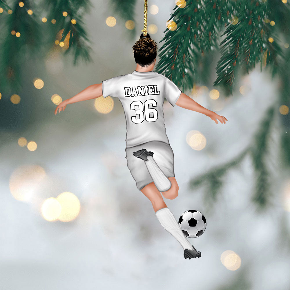 Personalized Soccer Player Christmas Acrylic Ornament