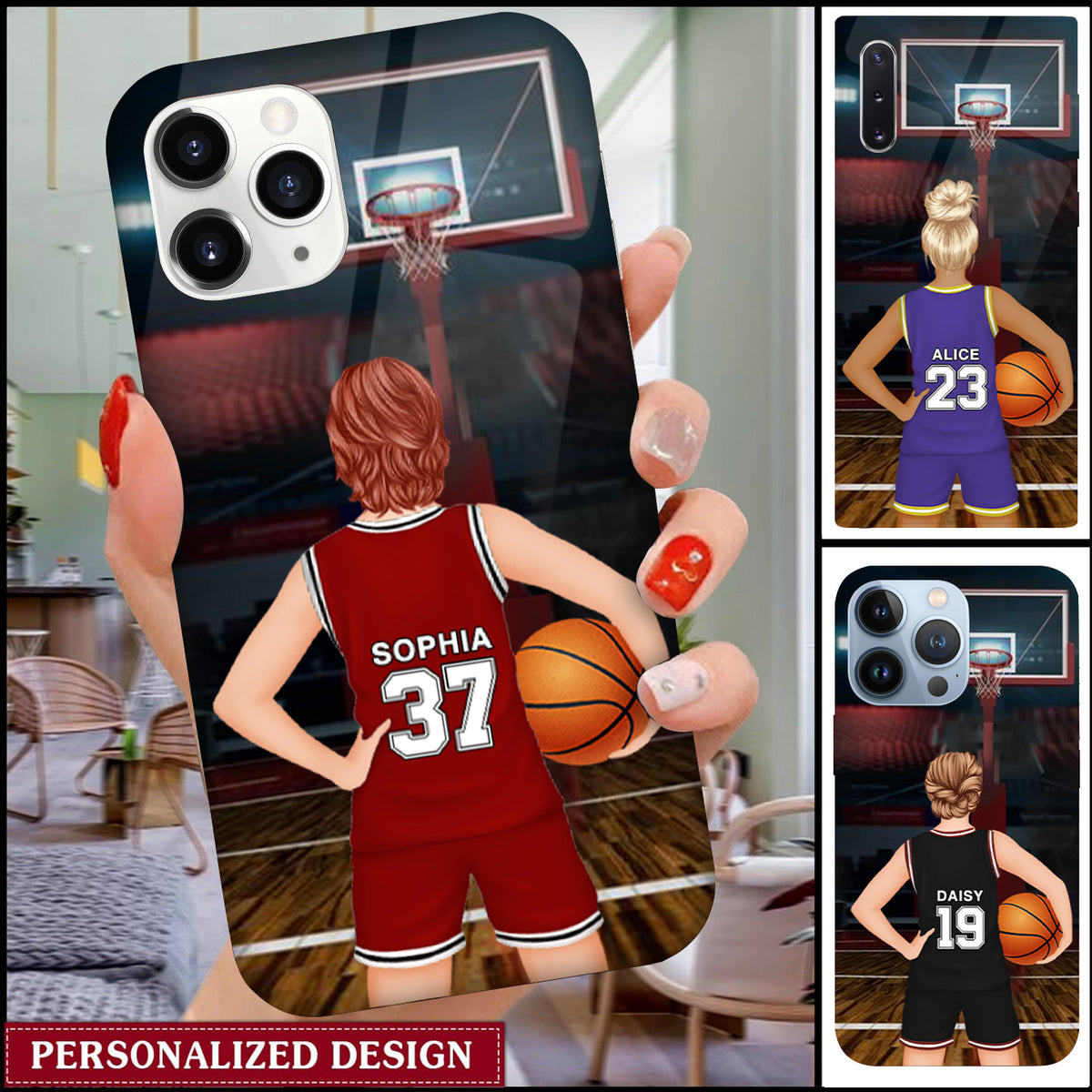 Personalized Basketball Female Player Phone Case, Gift For Basketball Lovers