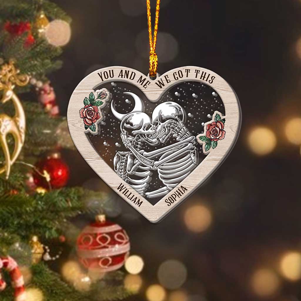 You And Me We Got This - Personalized Christmas Skull Layers Mix Ornament