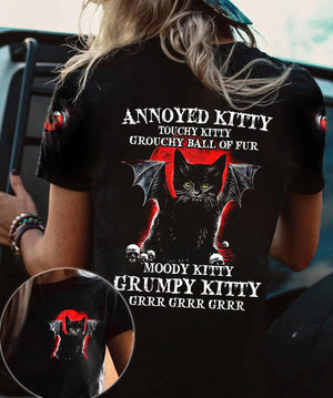 Black Cat Kitty 3D All Over T Shirt
