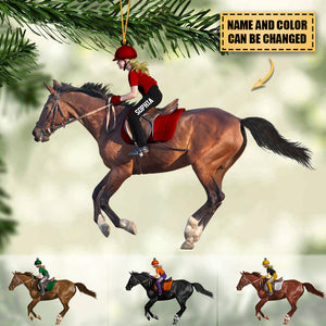 Personalized Equestrian Christmas Acrylic Ornament - Gift For Horse Lover