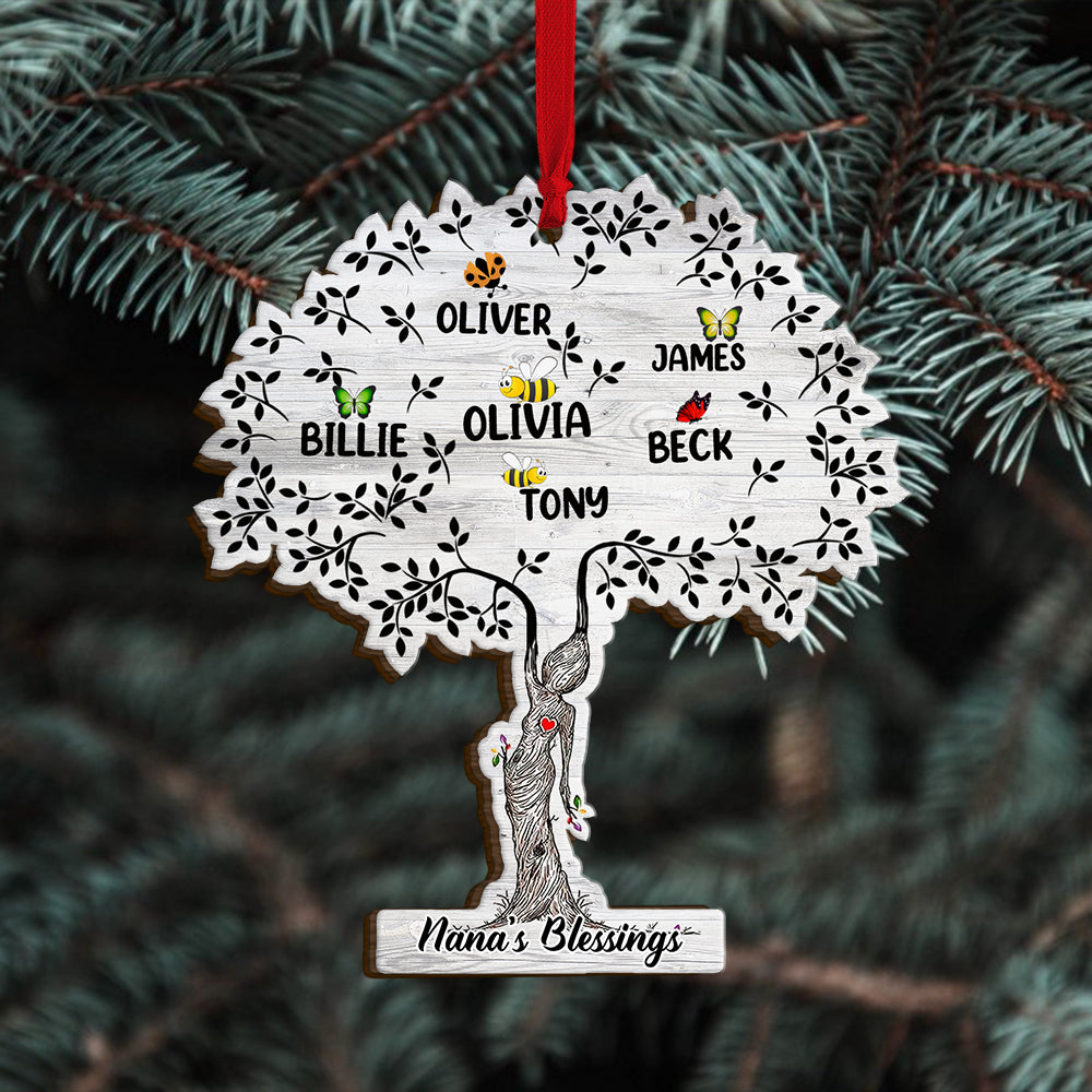 Family Tree, Personalized Grandma Ornament, Christmas Gift