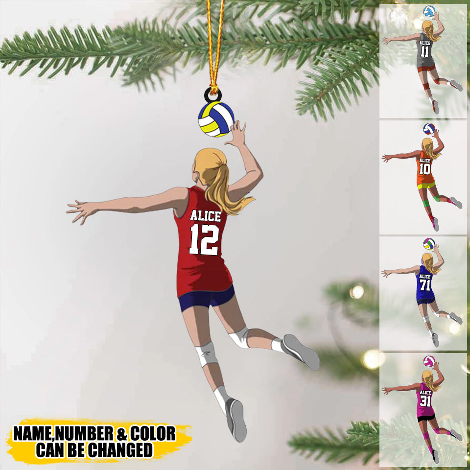 Volleyball Ornament Female Attack Acylic Ornament, Gift For Volleyball Players