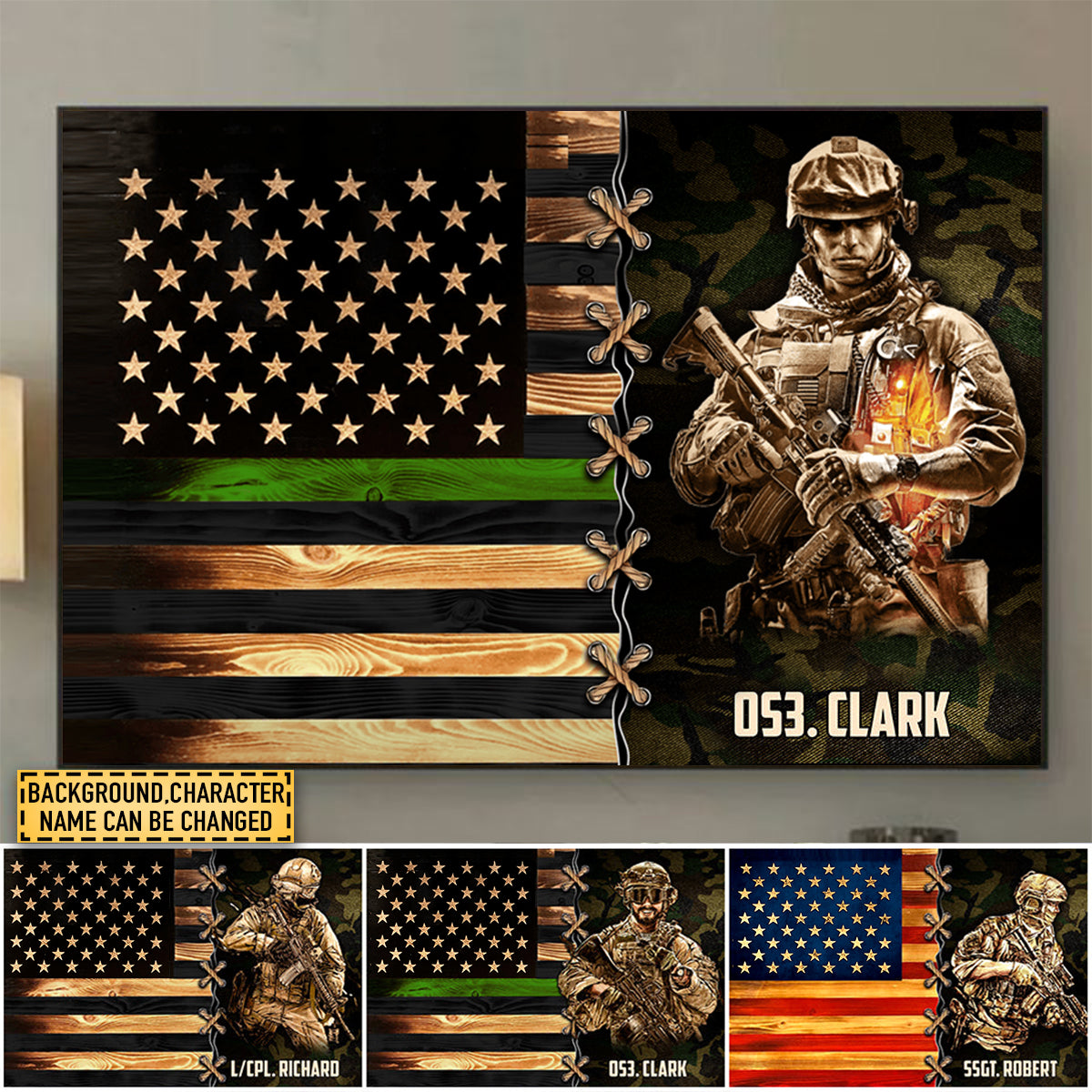 Custom Gift For Military Veteran Soldier American Military Poster