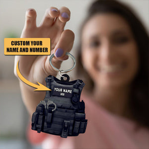 Police Personalized Acrylic Keychain