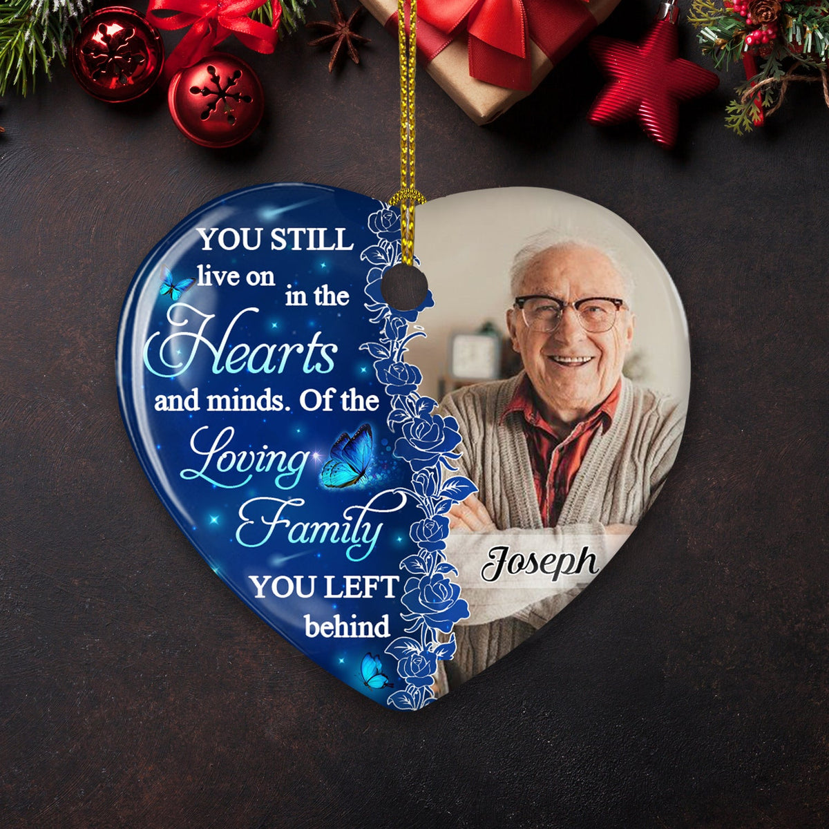 Hearts And Minds - Personalized Ceramic Christmas Ornament