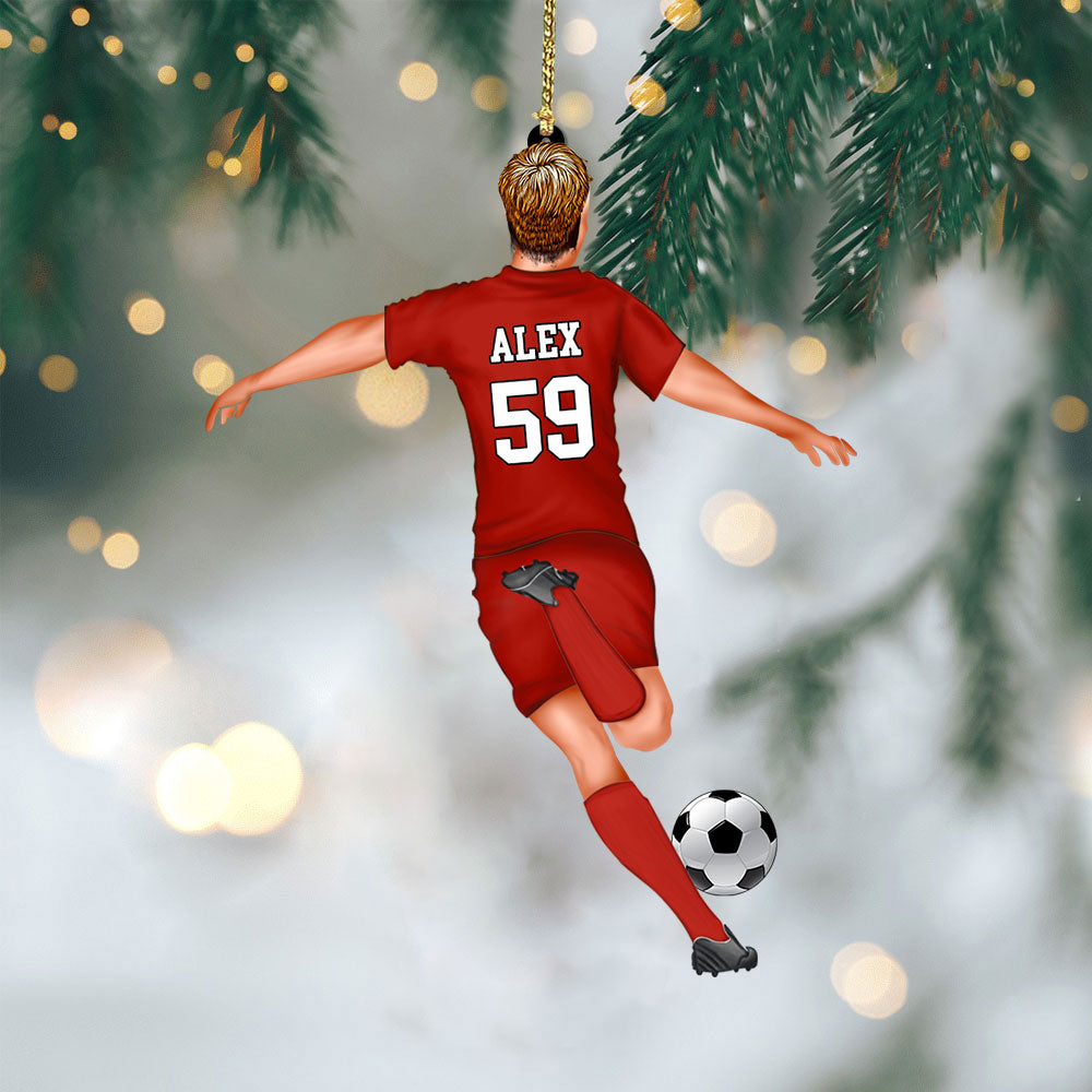 Personalized Soccer Player Christmas Acrylic Ornament