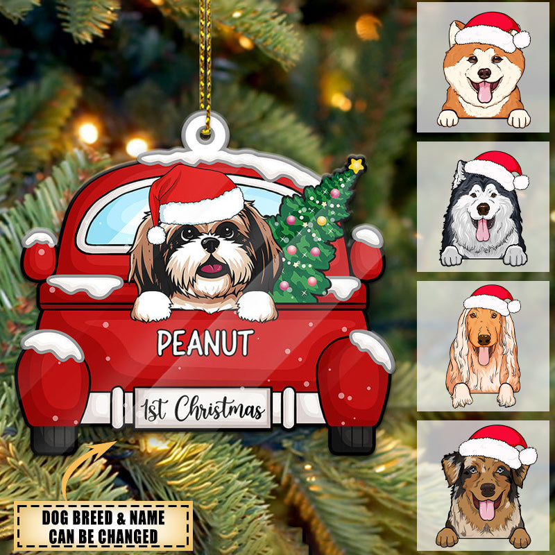 Personalized First Christmas and Dogs, Custom Gift for Dog Lovers- Personalized Acrylic Ornament