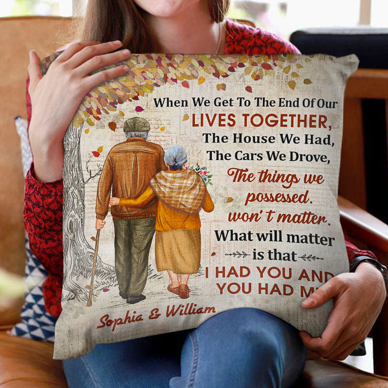 Family Old Couple Letter When We Get - Gift For Couples - Personalized Custom Pillow