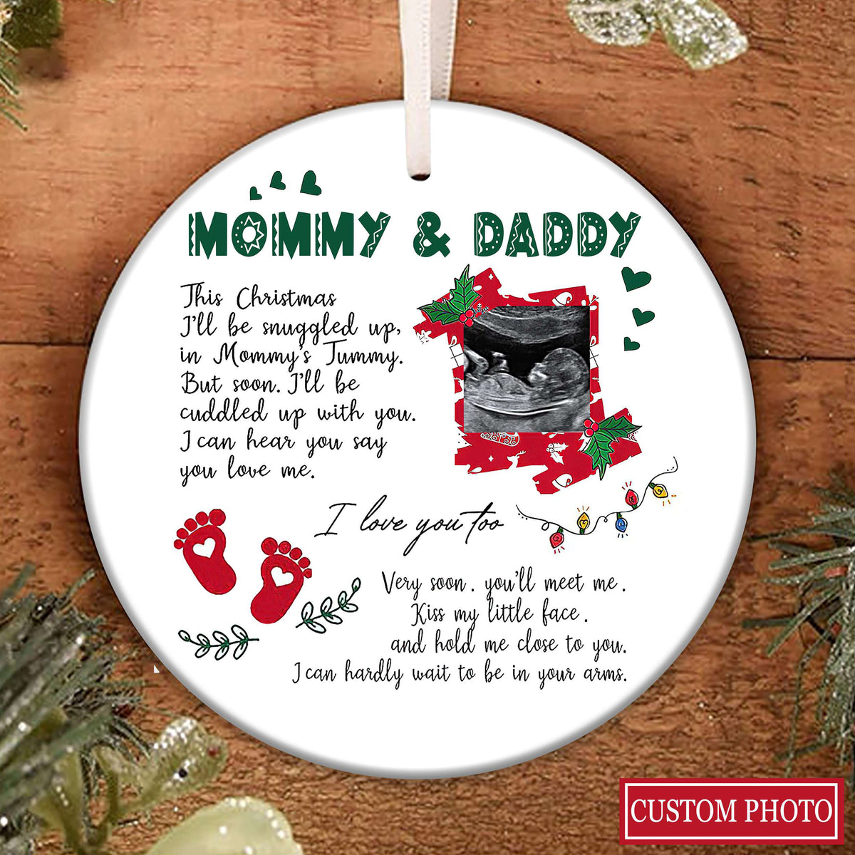 Personalized Gift For Future Daddy & Mommy I Love You Too - Personalized Ceramic Ornament