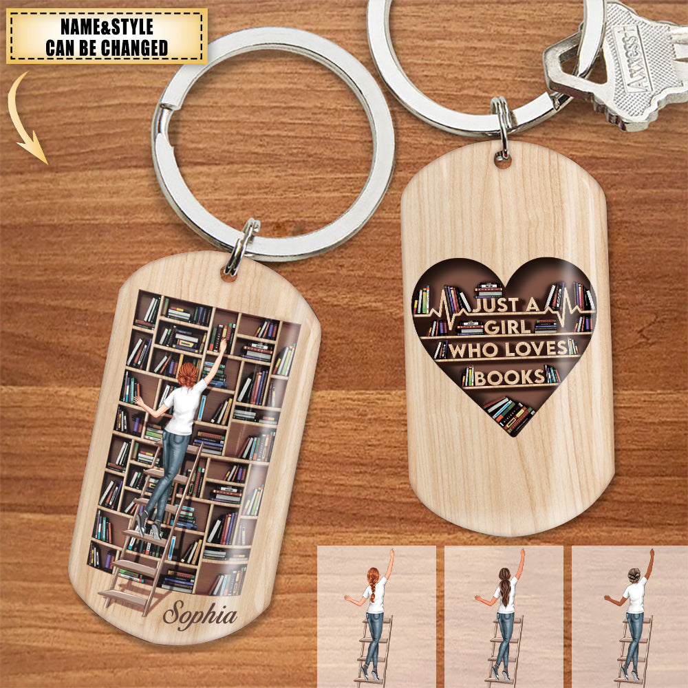 Just A Girl Who Loves Books - Personalized Keychain,Gift For Book Lover