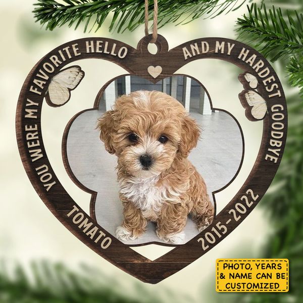 My Favorite Hello And My Hardest Goodbye - Personalized Acrylic Ornament