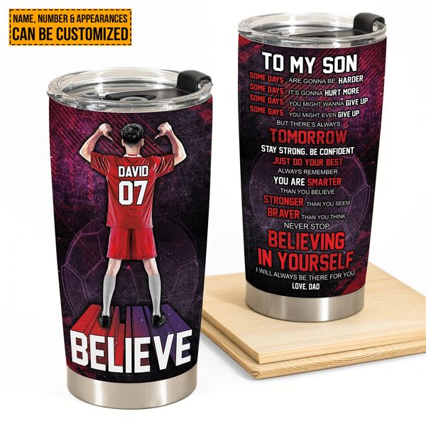 Custom Personalized Soccer Tumbler, Soccer Gift, Gifts For Soccer Players