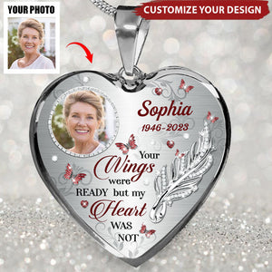 Upload Photo I'm Always With You Memorial Gift Personalized Heart Necklace