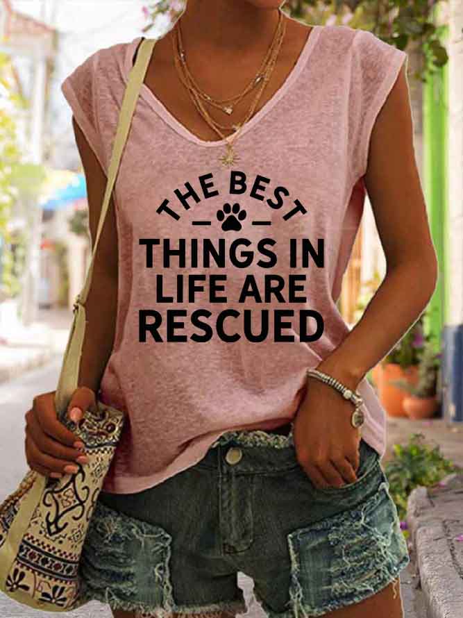 Women's The Best Things In Life Are Rescued Tank Top