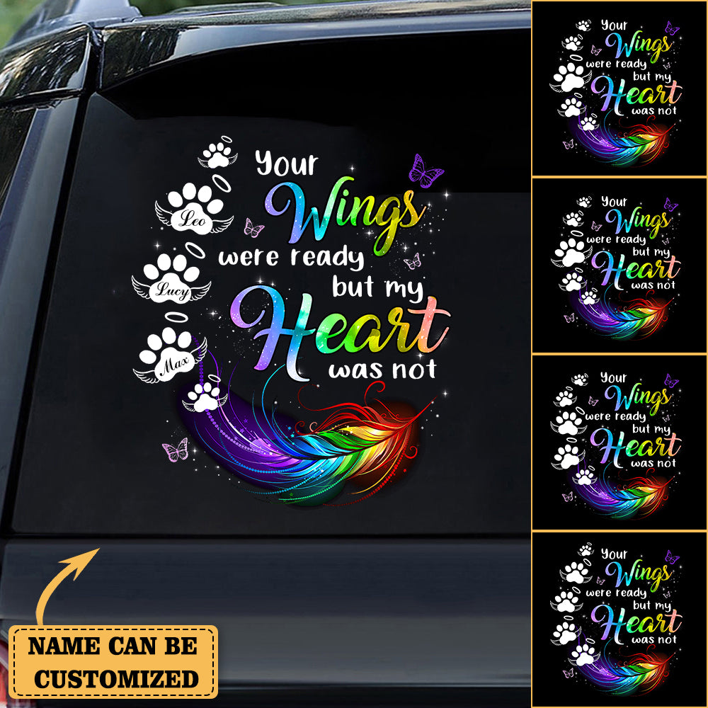 Dog Your Wings Were Ready Colorful Personalized Dog Memorial Sticker