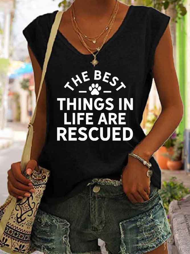Women's The Best Things In Life Are Rescued Tank Top