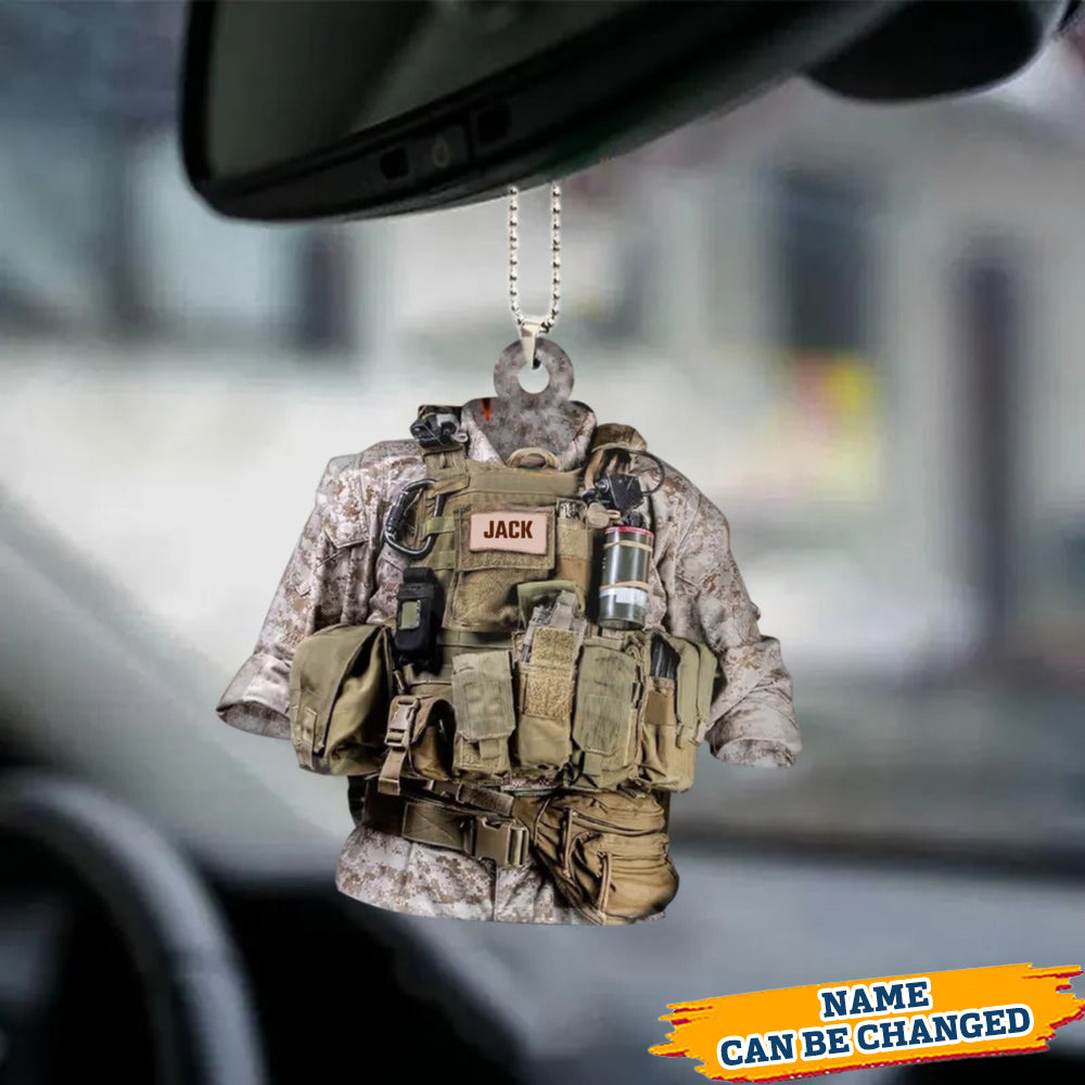 Custom Name Marine - Personalized Marine Corps Acrylic Car Ornament