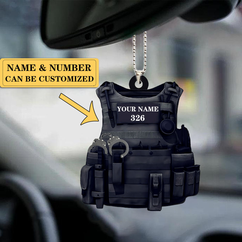 Police Personalized Flat Acrylic Ornament