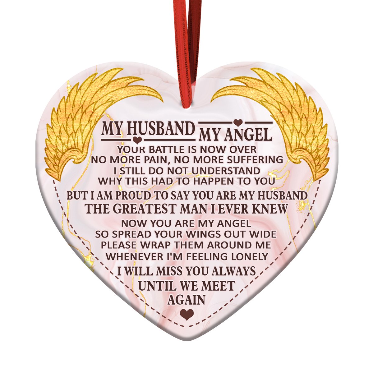 My Love My Angel Memorial Personalized Circle Ceramic Ornament